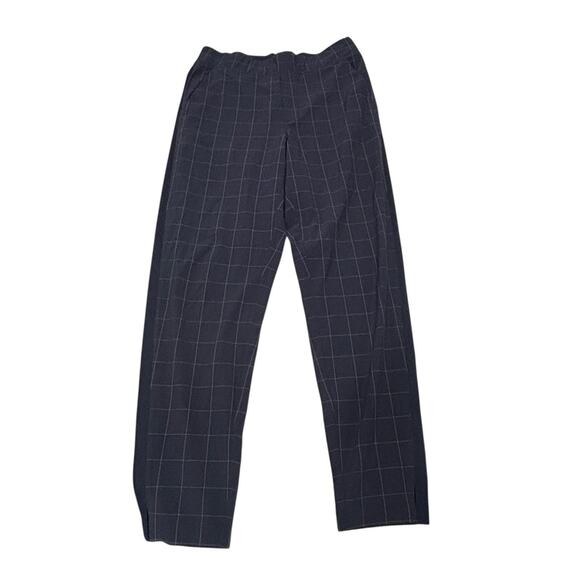Athleta Brooklyn Textured Ankle Pants Size 4 Navy blue plaid - Picture 4 of 12